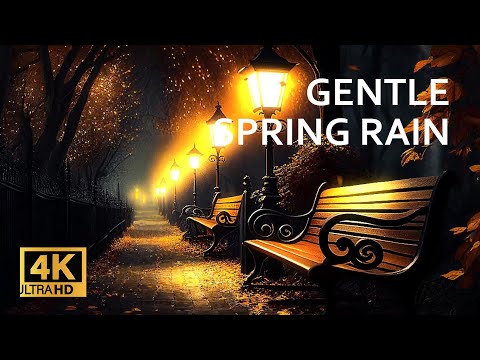🎧 Soothing Gentle Spring Rain in the Old Park at Night Insomnia | Study | Focus | Spa | Calming