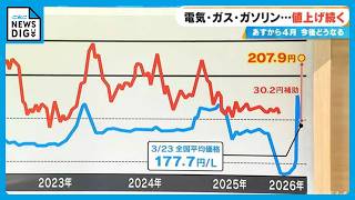 補助金終了で電気・ガスどうなる？ガソリンは補助金抜けば200円超 イラン中東情勢で暮らしに不可欠「ナフサ」も心配