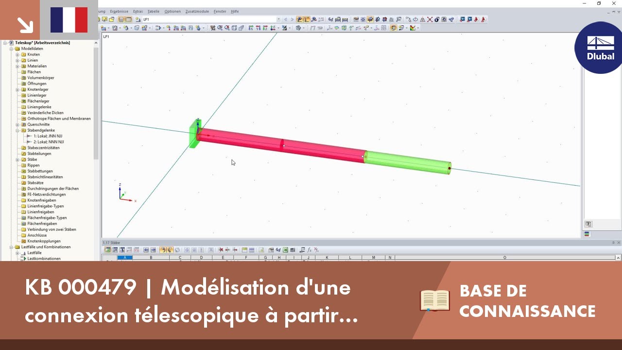 KB 000479 | Modélisation d&#39;une connexion télescopique à partir d&#39;éléments de barre