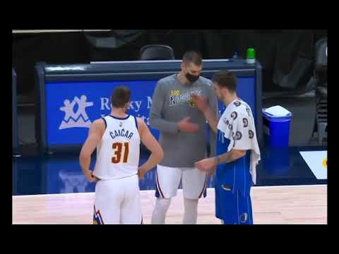 Luka Doncic, Nikola Jokic, Boban Marjanovic & Vlatko cancar having fun pregame and postgame