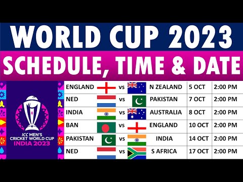 ICC Cricket World Cup 2023 Schedule: Full schedule with date, time and venues.