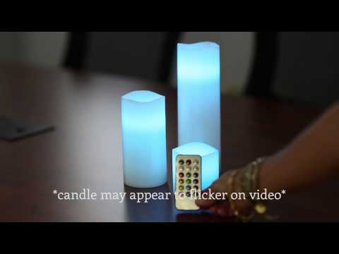 Richland remote controlled wavy top led white pillar candles