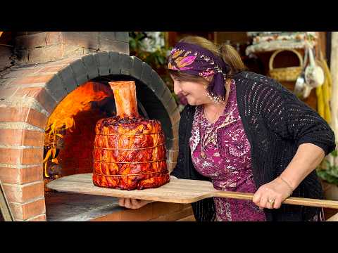 Grandma Cooks Giant Beef Thor’s Hammer - Juicy Meat Falls Off the Bone!