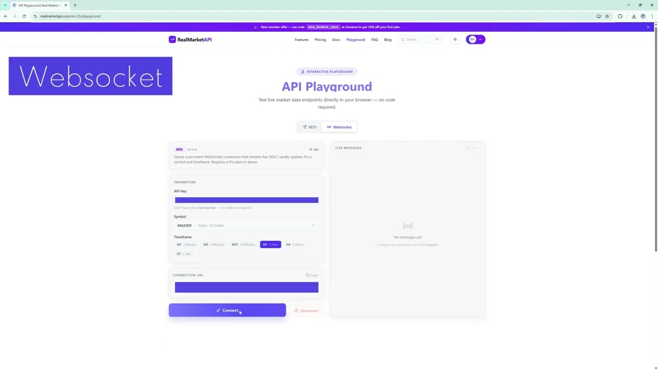 Real-time Market API demo video Real-time Market API demo video