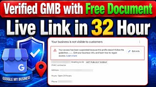 Verified GMB with Free Documents || live link in 32 hours 😲