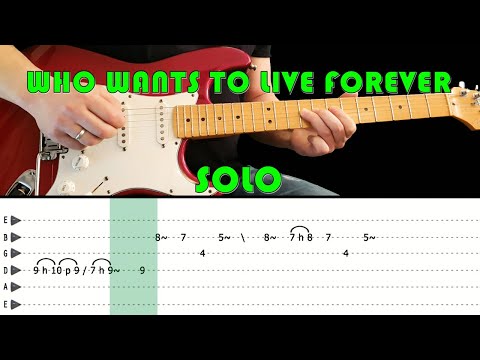 WHO WANTS TO LIVE FOREVER - Guitar lesson - Guitar solo with tabs (fast & slow) - Queen