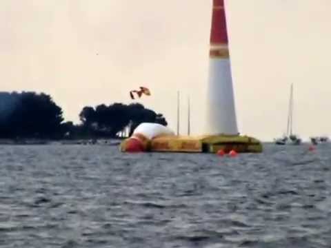 Matt Hall hit the Pylon - RedBull Air Race, Rovinj 2014