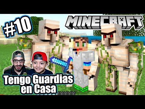 Karim Juega -  I have Guards in my Minecraft House |  How to make Golems |  Games Karim Play