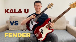 Video thumbnail for Kala Solid Body U-Bass vs Fender P Bass Comparison Demo/Review by Adam R