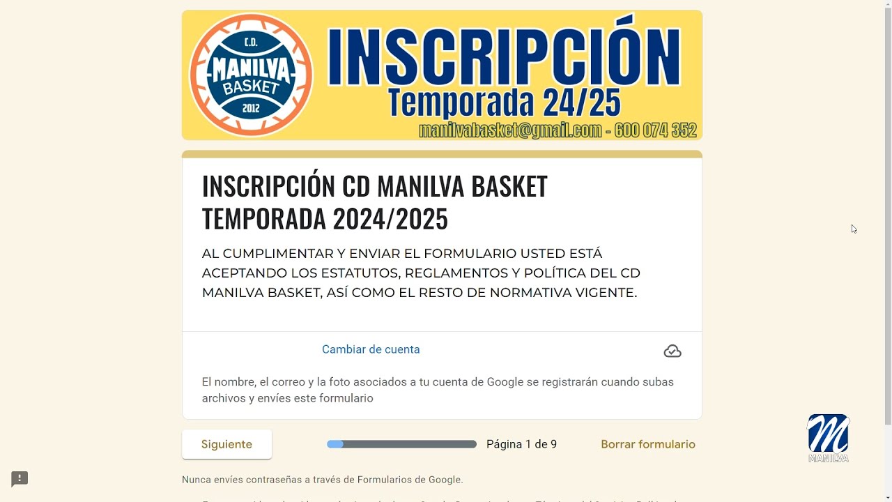 Período de inscripciones en el CD Manilva Basket