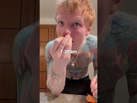 Ed Sheeran tries out the viral morning routine