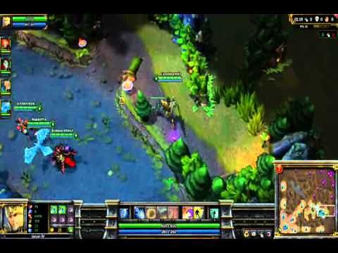 AkB LoL - killing dragon at lv 1 with team