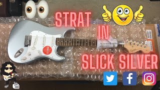 Video thumbnail for 2020 Squier Stratocaster in Slick Silver 😎 Unboxing and QUALITY CHECK!👌 by Guitars with David