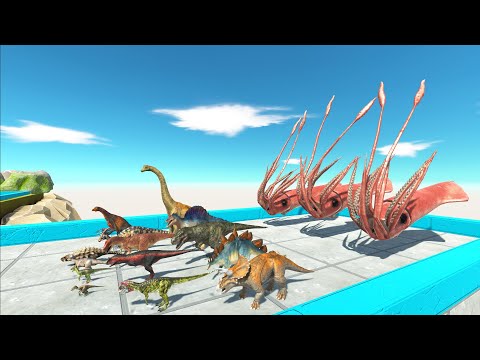 REGULAR UPDATE SQUID SPEED RACE CHASING ALL DINOSAURS | Animal Revolt Battle Simulator