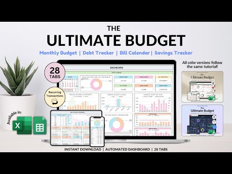 Ultimate Annual Budget Tutorial - Debt Tracker - Recurring Transactions - Track your payments