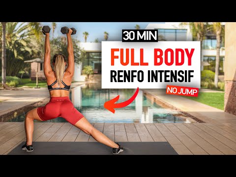 30 MIN - FULL BODY RENFO MAISON INTENSIF - NO JUMP - Avec Haltères #ChallengeBodyStrong
