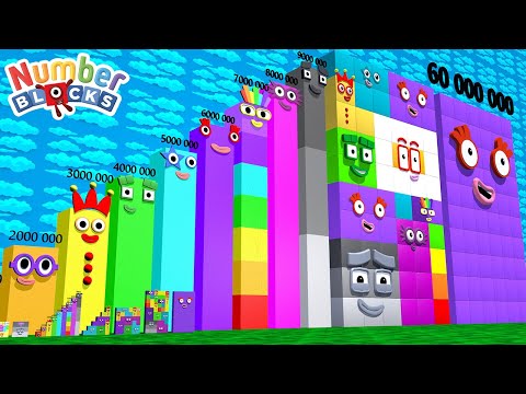 Numberblocks Step Squad NEW 1 to 960 vs 60000000 BIGGEST - The Amazing Step Squad Numberblocks HUGE