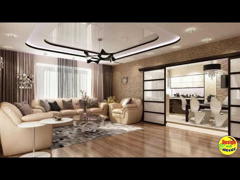 Living room design in a private house. Hall interior ideas. Attention to every detail.