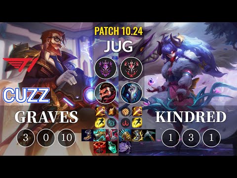 T1 Cuzz Graves vs Kindred Jungle - KR Patch 10.24