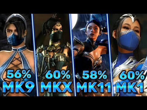 Kitana Mk9 vs MkX vs Mk11 vs Mk1 | Kitana Combos