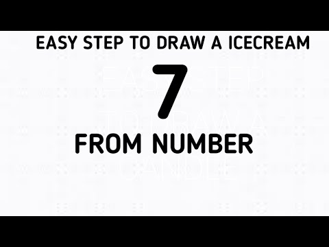 How to draw a Icecream ll Using number of 7 ll easy ice cream step by step