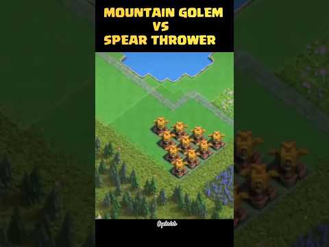 ||Mountain Golem vs Spear Thrower|| #coc #clan #war #army #wgitachi #elchombo #viral #trending ❌⭕❌⭕❌