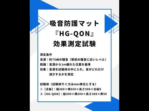 吸音防護マット『HG-QON』効果測定試験　#吸音 #防護マット #ishii  #新商品