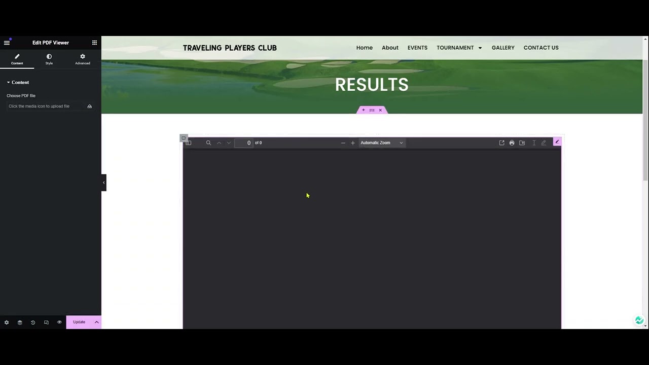 How to delete and add the ‘Tournament Results’ pdf file