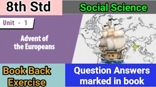 8th Std - Social | Unit 1 - Question Answers marked in Book | History