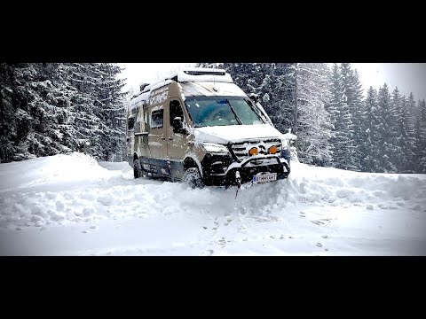 #124 Neuschnee - Sprinter 4x4 und Citroèn Jumper - einer kommt oben nicht an