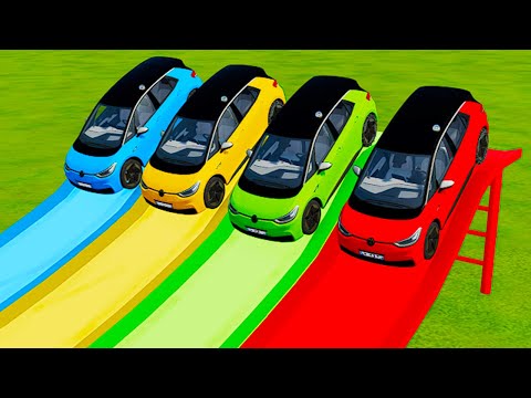 TRANSPORTING SUPER CARS VOLKSWAGEN ID3 TO PARKING LOT DEATH RUN PARKOUR #67 - Farming Simulator 22