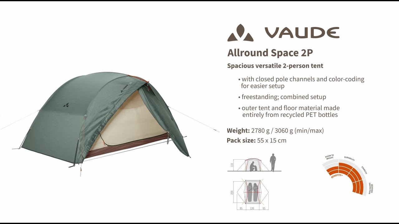 VAUDE Allround Space 2P, agave, - VAUDE Allround Space 2P, agave, -