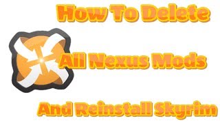 How To Delete All Nexus Mods and Reinstall Skyrim