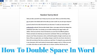 How To Double Space in Microsoft Word | Double Lines Space In Word