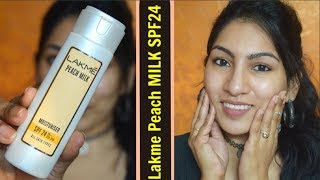 *NEW* Lakme PEACH MILK Moisturizer with SPF 24 PA++ |Review+Demo | Best Sunscreen for Oily Skin 2018
