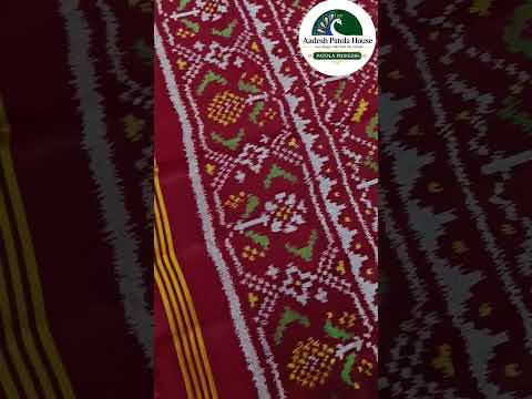 Red Marron Semi Ikat Patola Saree Selari Border and Nanu Narikunj