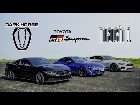 Can The Toyota Supra Take On Ford Mustang Mach 1 and Dark Horse? Drag and Roll Race