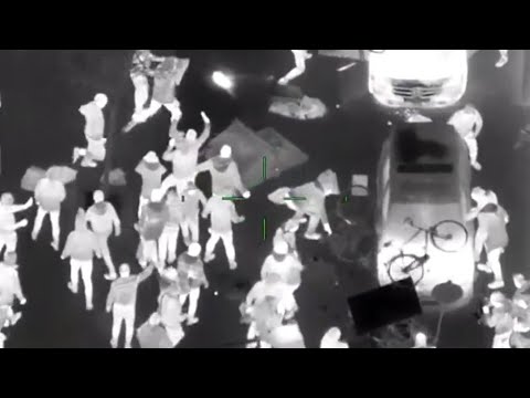 New helicopter footage of riots in Rotterdam - November 19th