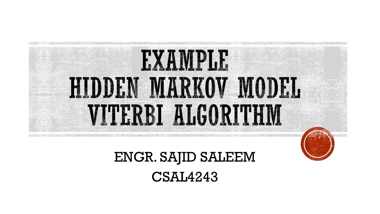 Hidden Markov Model Step by Step example - Viterbi Algorithm