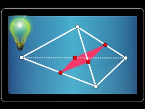 Section of a tetrahedron by a plane using the roof theorem - geometry in space - ★★★★☆