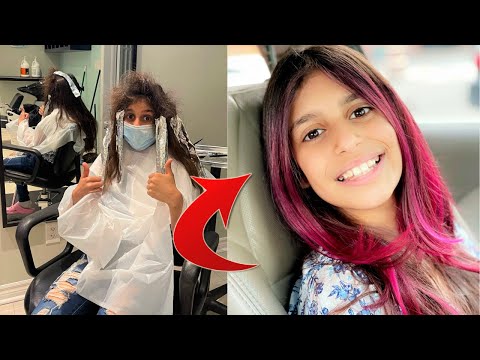 Deema first hair cut and Color at the salon!!