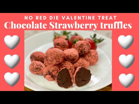 5 Ingredient Strawberry Chocolate Truffles Without Food Dye!