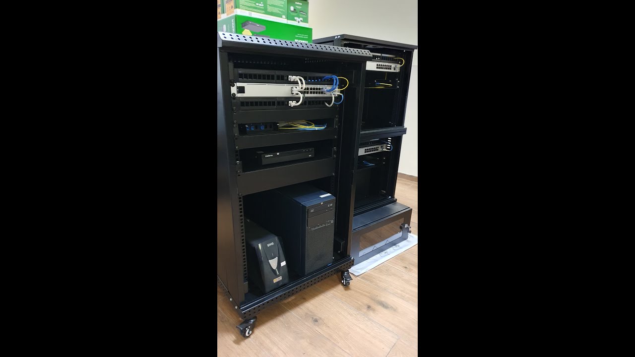 Interligando Switchs via Fibra e Transceiver SFP Gbic, Itens para montagem, Rack componentes