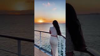 Sunset lovers aboard Msc Cruises with msc friend Bianca Miranda ❤️ #sunsetlovers #msccruises