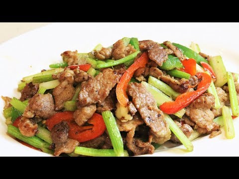 BETTER THAN TAKEOUT AND EASY - Pork Stir Fry with Celery  [芹菜炒肉]