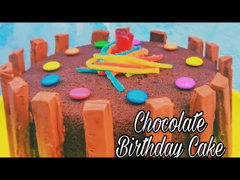 How To Make Chocolate Birthday Cake At Home//Easy And Delicious Cake//In Microwave Convection Oven..