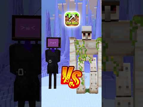 Craft Mods - MC Addons & Skins - Cameraman VS Mutant Iron Golem in Minecraft PE 1.20 with Craft Mods who is strongest? #cameraman #vs