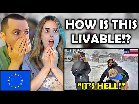 European Girl Reacts to the Blizzard Chaos in America (Right Now)