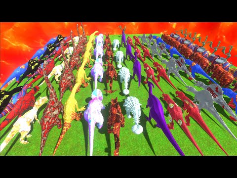 ALL COLOR CARNIVORE DINOSAUR DEATH FALL - Animal Revolt Battle Simulator