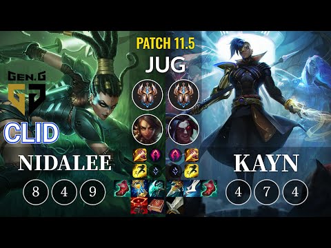 GEN Clid Nidalee vs Kayn Jungle - KR Patch 11.5